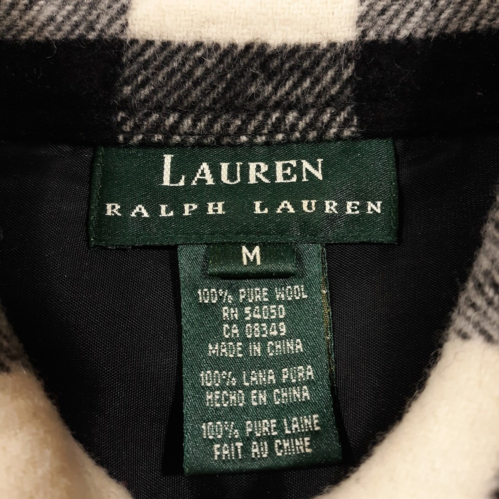 Lauren Ralph Lauren Pure Wool Full Zip Shirt Jacket Shacket Coat Womens Medium - Picture 6 of 10